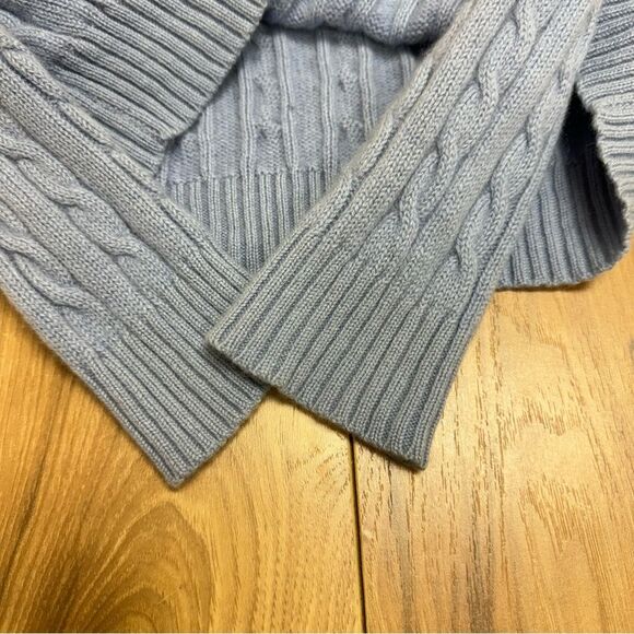 Lauren Ralph Lauren 100% Cashmere Light Blue Cable Knit Turtleneck Sweater S - Picture 5 of 13